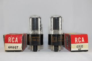 Matched Nib Pair Rca 6k6gt Black Plate Test Very Strong 102 - 103 Nos,