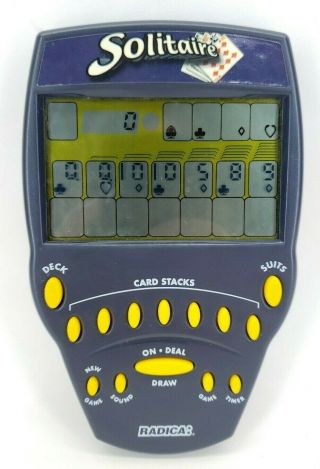Vintage Radica 1999 Solitaire Electronic Handheld Pocket Game 8025 Large Screen