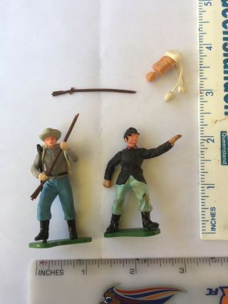 Vintage 1971 Britains Ltd Plastic American Civil War Toy Soldiers X2.