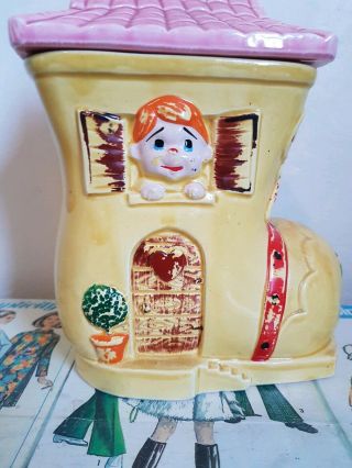 Vintage Kitsch Cookie Jar Old Woman Who Lived in A Shoe 5