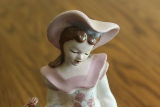Vintage Florence Ceramics Figurine Victorian Lady Flower Basket 3