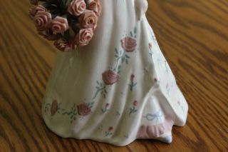 Vintage Florence Ceramics Figurine Victorian Lady Flower Basket 5
