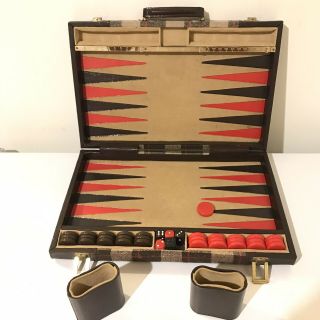 Vintage Aries Of Beverly Hills Backgammon Set - Briefcase/traveling Case