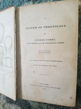 Vintage “a System Of Phrenology” By George Combe - 1839