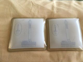 Vintage Pair Collectable London GPO Post Office Tower Chance Glass Trinket 1960s 4