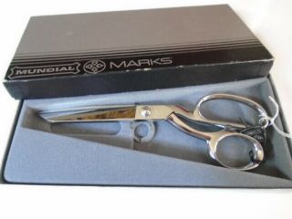 Vintage Mundial Marks Knife Edge Shears Scissors Chrome 406 - 8 Brazil