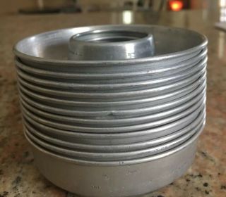 Ring Molds Vintage Aluminum Set Of 12 Individual Size Jello Bundt Aspic