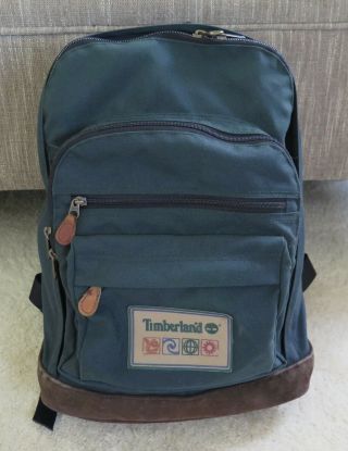 Vintage Timberland Weathergear Rucksack Daypack Leather Bottom Backpack