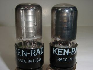 2 Vintage 1960 ' s Ken - Rad 6V6 6V6GT Smoked Glass Matched Amplifier Tube Pair 5