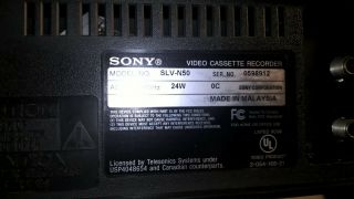 SONY SLV - N50 VCR VHS Video Player Recorder,  AV Cable,  REMOTE, 6