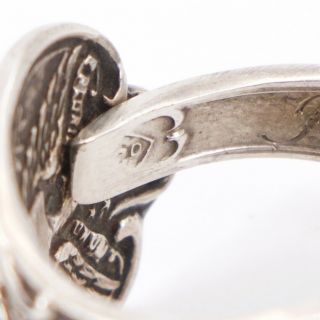 VTG Sterling Silver - Wisconsin State Seal Spoon Handle Ring Size 10.  5 - 9.  5g 5