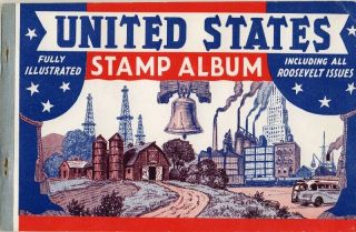 Vintage 1944 U.  S.  Stamp Album - In