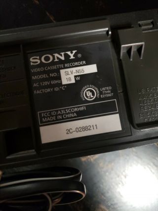 Sony VCR VHS Player Recorder Model SLV - N55 4