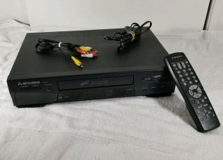Mitsubishi Hs - U446 Vcr Player Vhs With Remote -