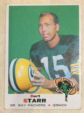 Bart Starr Vintage 1969 Topps Card 215 Ex Green Bay Packers