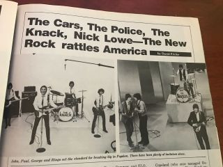 1979 Vintage 6pg Article On The Rock In America - The Cars,  Knack,  Police,  N Lowe