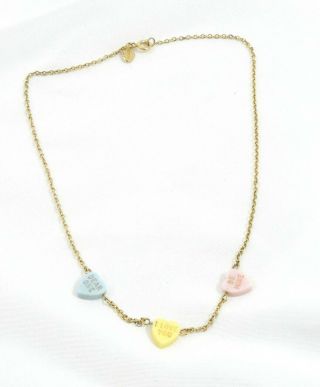 Vintage Avon Sweet Tart Hearts Candy Necklace Plastic Chain Childs 14 "