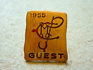 Unknown Vintage Horse Racing Racecourse Guest Badge 1955 Possibly American?