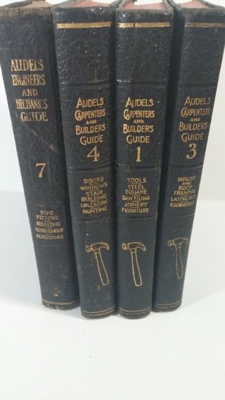 Audels Carpenters And Builders Guide Volumes 1,  3,  4,  7 Set Reprinted Graham 1942 -