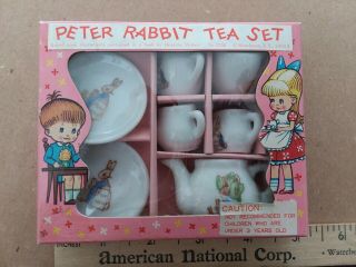 Vintage Shackman Peter Rabbit Toy Mini China Boxed Tea Set 3758 Easter B Potter