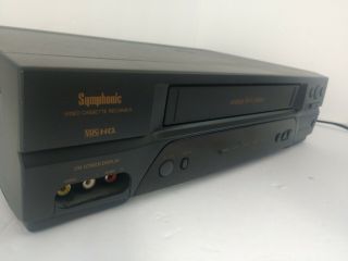 Symphonic VCR VHS Player 4 Head Hi - Fi Stereo Video Cassette Recorder 2