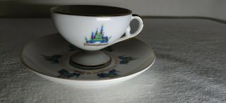 Vintage Walt Disney Productions Disneyland Castle Tea Cup And Saucer Japan