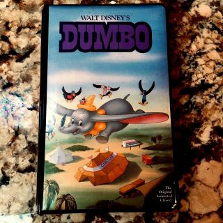 Vtg Walt Disney Classic Dumbo Vhs Video Tape Red Signature Black Diamond