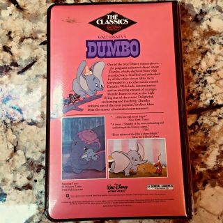 VTG Walt Disney Classic Dumbo VHS Video Tape Red Signature Black Diamond 2