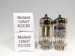 Mullard 12au7 Ecc82 Gf2 Matched Vintage Vacuum Tube Pair Round Getter (test 92)