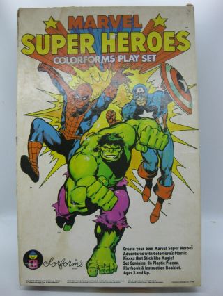 Vintage Marvel Heroes Colorforms Play Set 1983 - Hulk - Spider Man