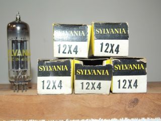 5 Sylvania 12x4 Nos/nib Vacuum Tube And Guaranteed