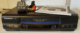 Panasonic Omnivision Vcr Vhs Player/recorder Pv - 9450 Remote & Instructions