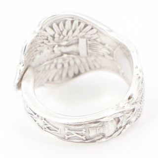 VTG Sterling Silver - Kansas State Seal Spoon Handle Ring Size 9 - 11.  5g 3