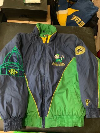 Vintage Notre Dame Pro Player Jacket Mens Xl Coat Fighting Irish Football Ncaa