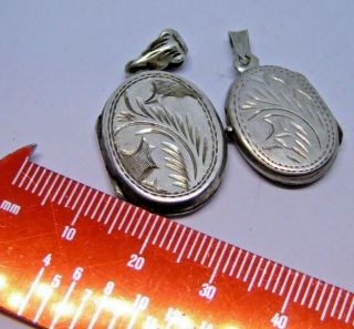 2 X Vintage 925 Silver Opening Locket Pendants