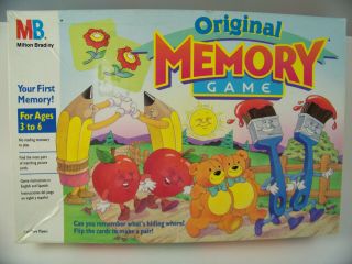 Vintage 1990 Memory Game Family Complete Milton Bradley W/ Instructions