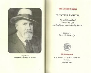 " Frontier Fighter: The Autobiography Of George W.  Coe " 1984 Lakeside Press Hc Nf