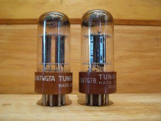 TWO TUNG - SOL VACUUM TUBES: ONE 6SN7GTA and ONE 6SN&GTB.  Gm. 3