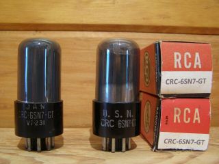 Pair Rca Crc - 6sn7 - Gt 6sn7gt / Vt - 231 Vacuum Tubes Black Glass Gm,  Vt - 231