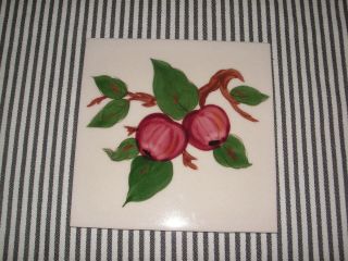 Vintage Franciscan Apple Tea Tile Trivet Hot Plate - 6 " Usa
