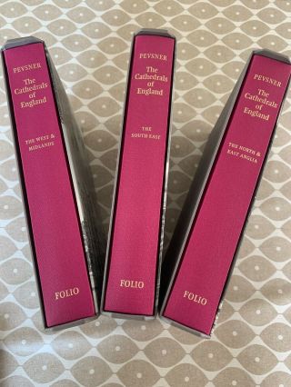 3 X The Cathedrals Of England Pevsner Metcalf Folio Society