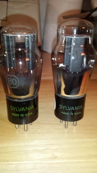 Pair Sylvania 80 (380/380/180) Type Vacuum Tube Tv - 7/u Guaranteed