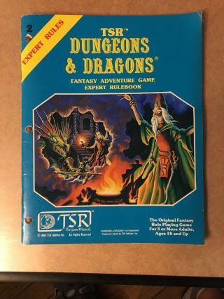 Tsr Dungeons & Dragons 1980 Expert Rules Book 2015 Vintage