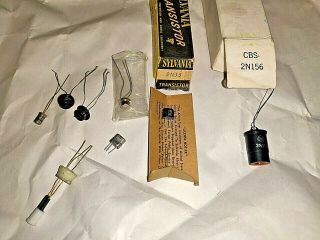 2n35 2n44 2n156 Vintage Transistors,  2 Sockets & Transitron Diode