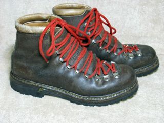 Vintage Fabiano Mens Mountaineering Hiking Boots Vibram 366 12 Italy