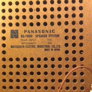 Vintage Panasonic RE - 7800 Speaker System Bookshelf Wall Mount Wood Box 5