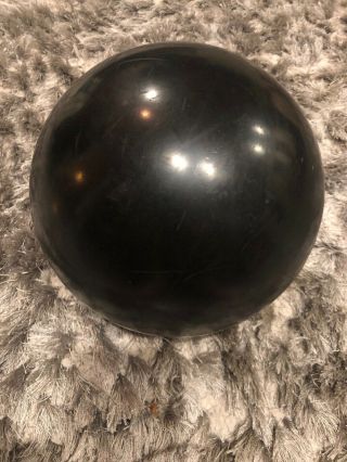 Vintage 1950s Manhattan Rubber 17 lb.  Bowling Ball,  Black,  Drilled 4