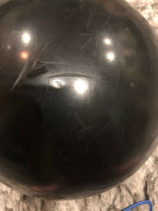 Vintage 1950s Manhattan Rubber 17 lb.  Bowling Ball,  Black,  Drilled 5