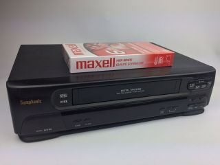 Symphonic Vcr Sv211e Vhs Player Recorder With Blank Tape -