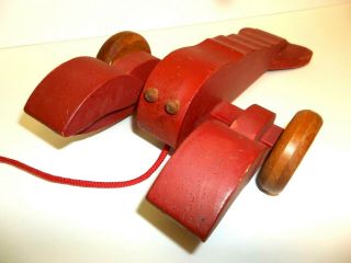 Vtg Larry Lobster Wood Wooden Pull Toy Made In Maine Handcrafted Country 1986
